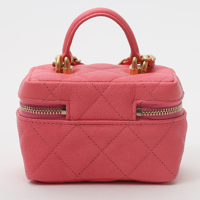 Beauty Chanel  Chanel Vanity - Pocket Hand in pelle martellata e trapuntata rosa - Detail D8