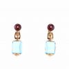 Paire de boucles d'oreilles Bulgari Musa en or rose, tourmalines et topazes - 360 thumbnail