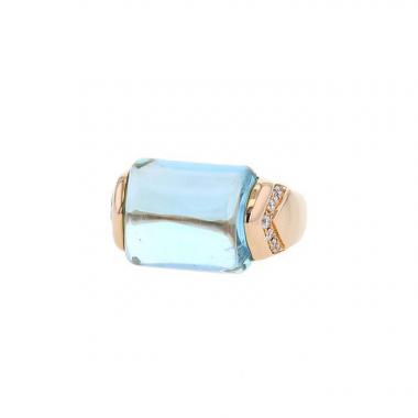 Bulgari Musa ring in pink gold, diamonds and topaz
