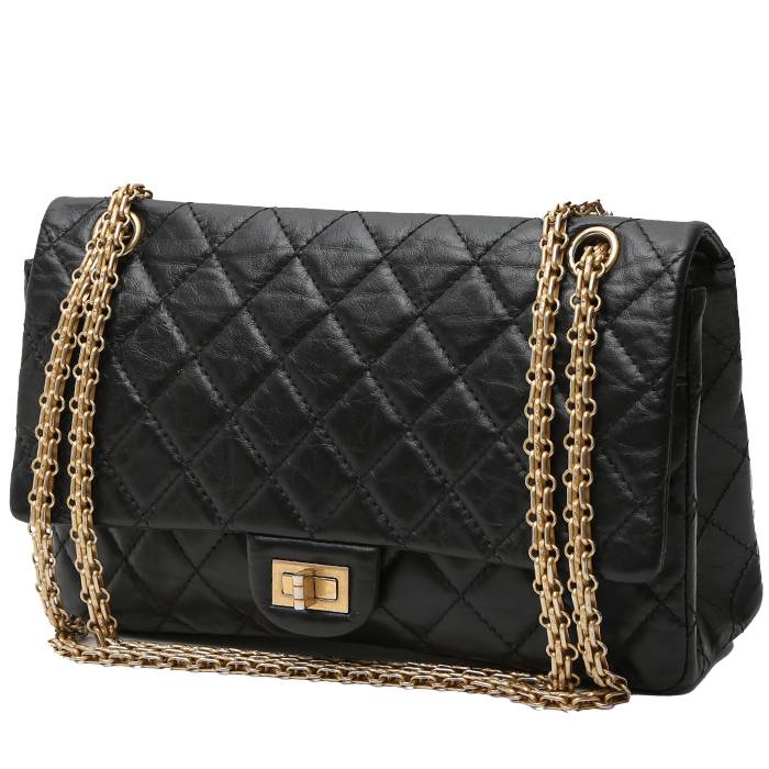 Chanel Chanel 2.55 handbag in black quilted leather