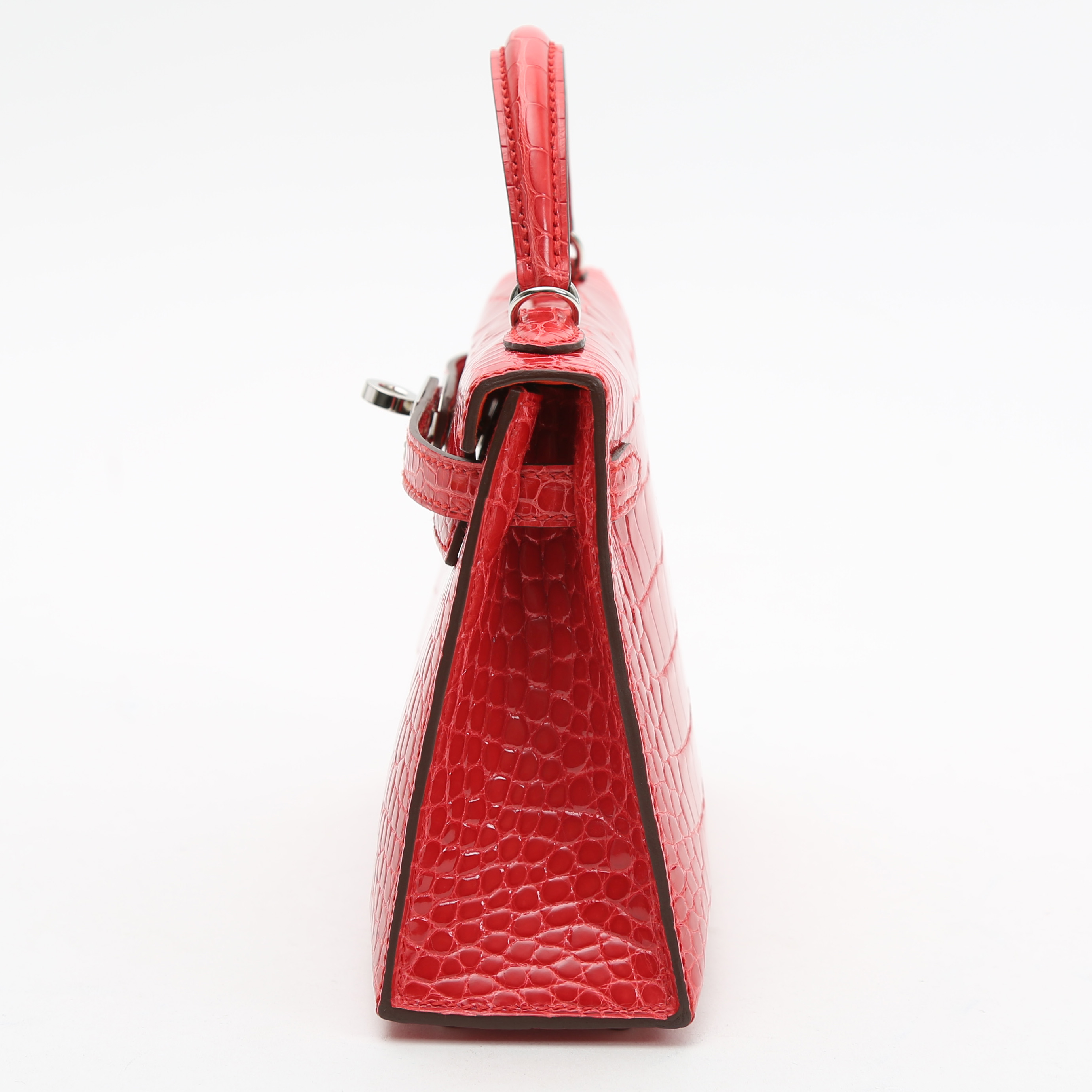 Borsa Hermès  Kelly 20 cm in alligatore Rouge de Coeur - Detail D6