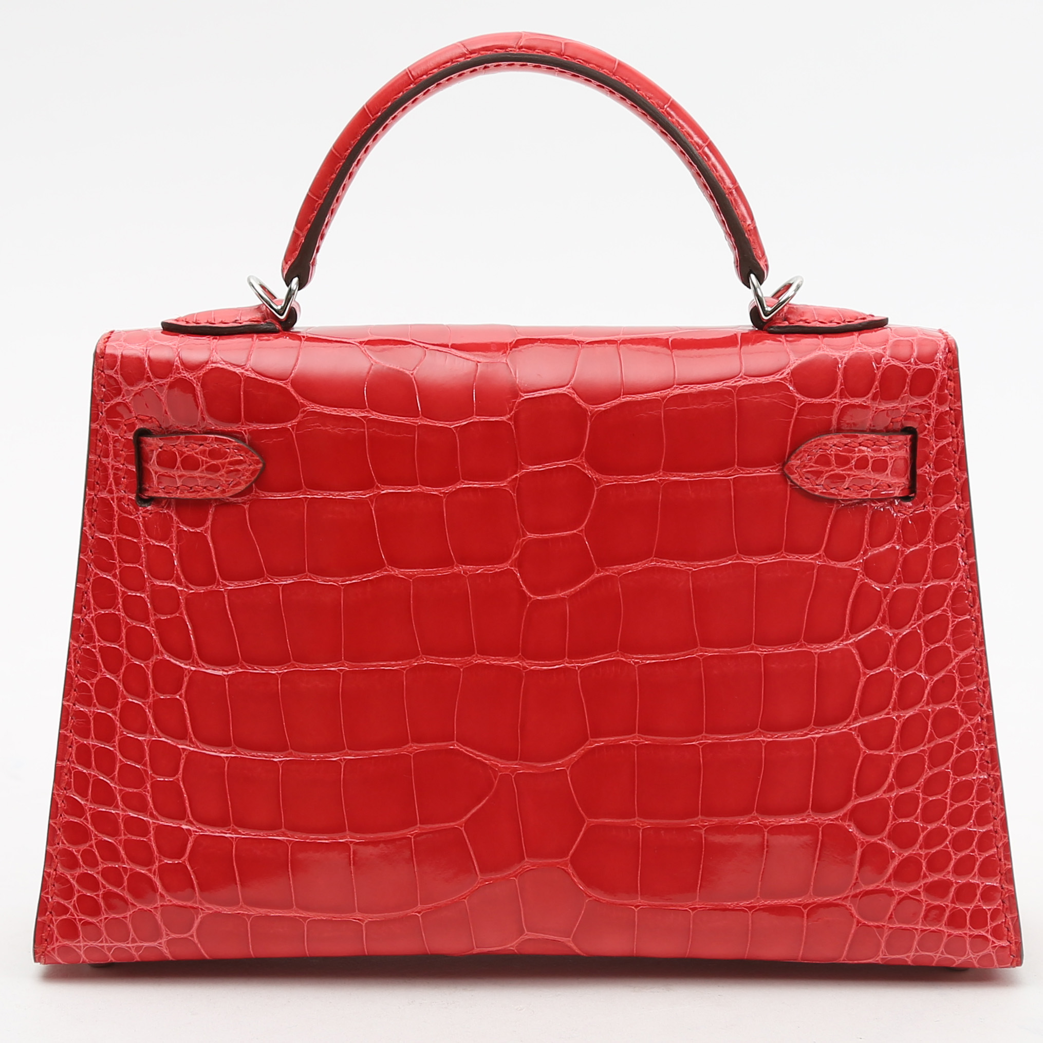 Bolso de mano Hermès  Kelly 20 cm en aligátor Rouge de Coeur - Detail D8