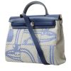 Hermès  Herbag bag worn on the shoulder or carried in the hand  in grey and blue canvas  and blue Hunter cowhide - 00pp thumbnail