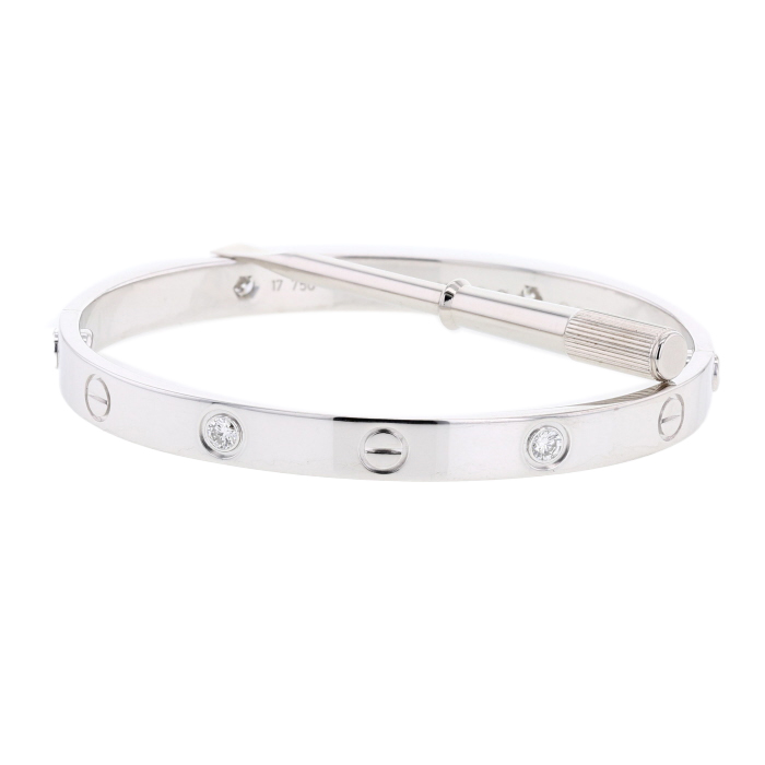 Cartier Love 4 diamants bracelet in white gold and diamonds, size 17 - Detail D3