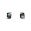 Pomellato Ritratto small model earrings in pink gold, blue topaz and diamonds - 00pp thumbnail