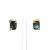 Pomellato Ritratto small model earrings in pink gold, blue topaz and diamonds - 360 thumbnail