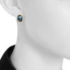 Pomellato Ritratto small model earrings in pink gold, blue topaz and diamonds - Detail D1 thumbnail