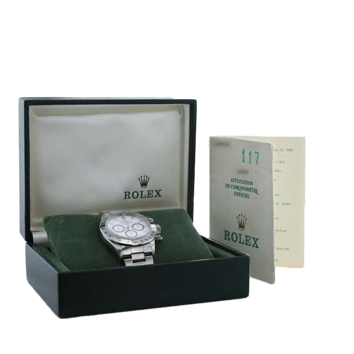 Montre Rolex Daytona Automatique "First Series & 6 Inverted" en acier Ref: 16520 Vers 1988 - Detail D2