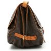 Louis Vuitton  Saumur shoulder bag  in brown monogram canvas  and natural leather - Detail D6 thumbnail