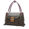 Bolso de mano Louis Vuitton  Olympe en cuero violeta y natural y lona Monogram marrón - 00pp thumbnail