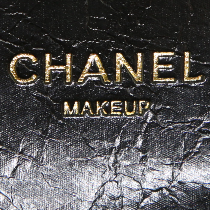 Sac bandoulière Chanel   mini  en toile matelassée noire - Detail D4