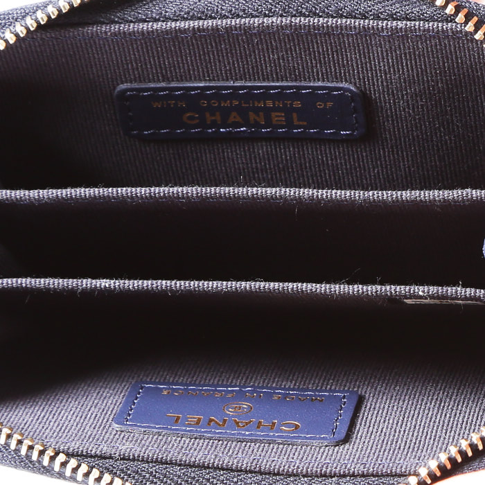 Borsellino Chanel   in pelle martellata e trapuntata blu - Detail D3