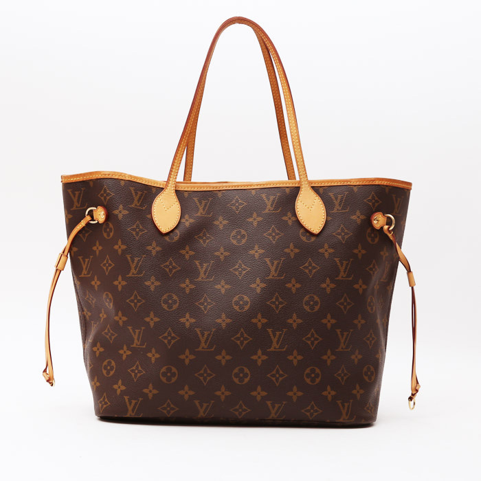Bolso Cabás Louis Vuitton  Neverfull en lona Monogram marrón y cuero natural - Detail D8