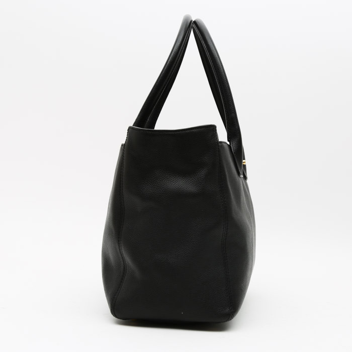 Sac cabas Chanel Executive en cuir grainé noir - Detail D6
