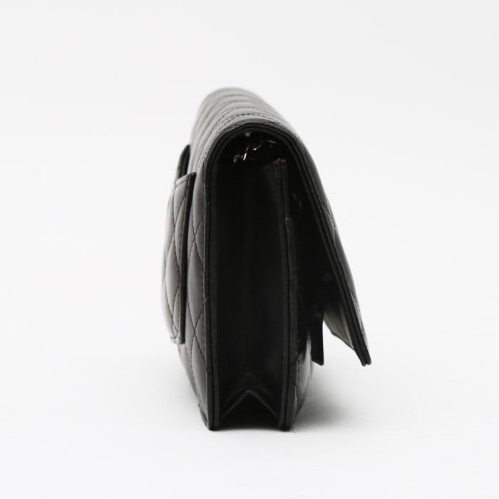 Chanel  Wallet on Chain shoulder bag  in black quilted grained leather - Detail D6