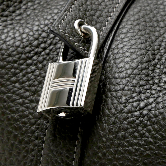 Hermès  Picotin Lock handbag  in grey leather taurillon clémence - Detail D1