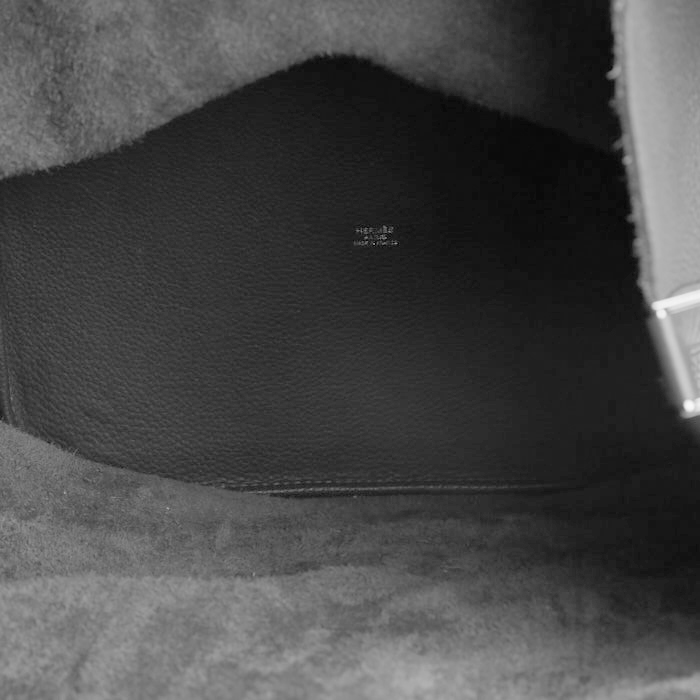 Hermès  Picotin Lock handbag  in grey leather taurillon clémence - Detail D3