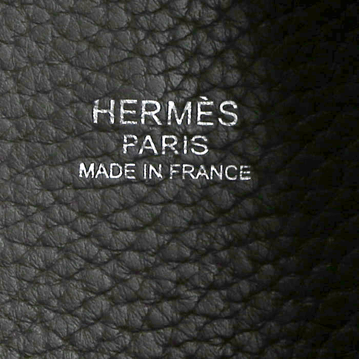 Hermès  Picotin Lock handbag  in grey leather taurillon clémence - Detail D4