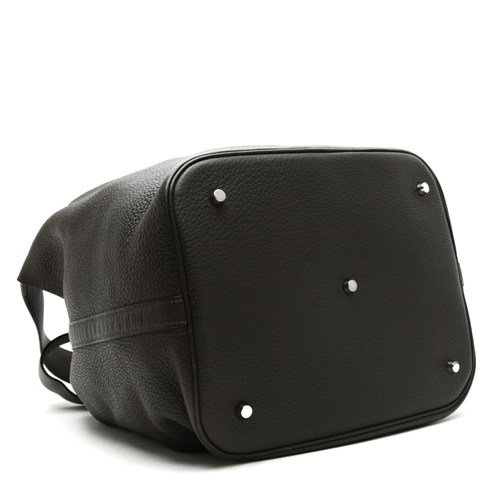 Hermès  Picotin Lock handbag  in grey leather taurillon clémence - Detail D5