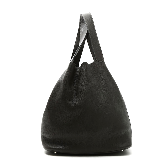 Hermès  Picotin Lock handbag  in grey leather taurillon clémence - Detail D7