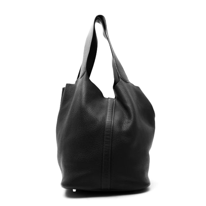 Hermès  Picotin Lock handbag  in grey leather taurillon clémence - Detail D8