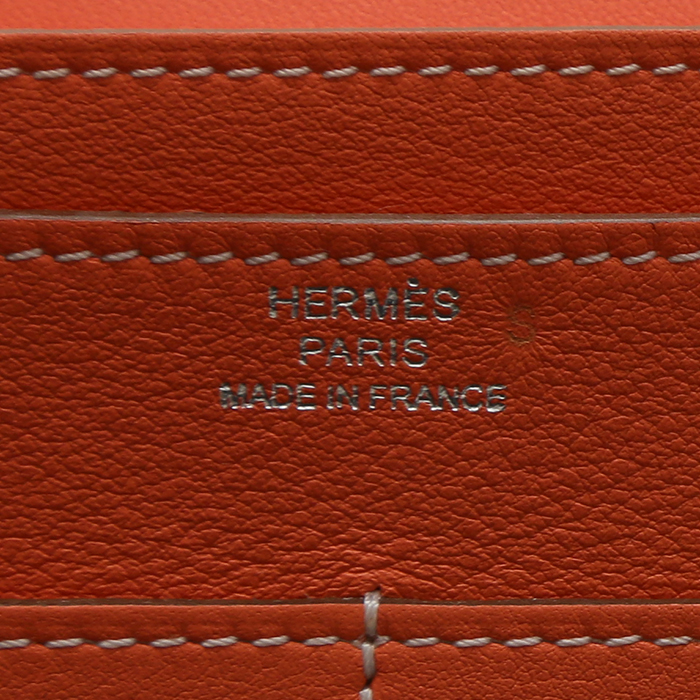 Billetera Hermès  Dogon en cuero swift albaricoque - Detail D3