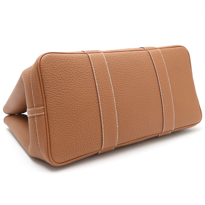 Hermès  Garden Party shopping bag  in gold togo leather - Detail D5