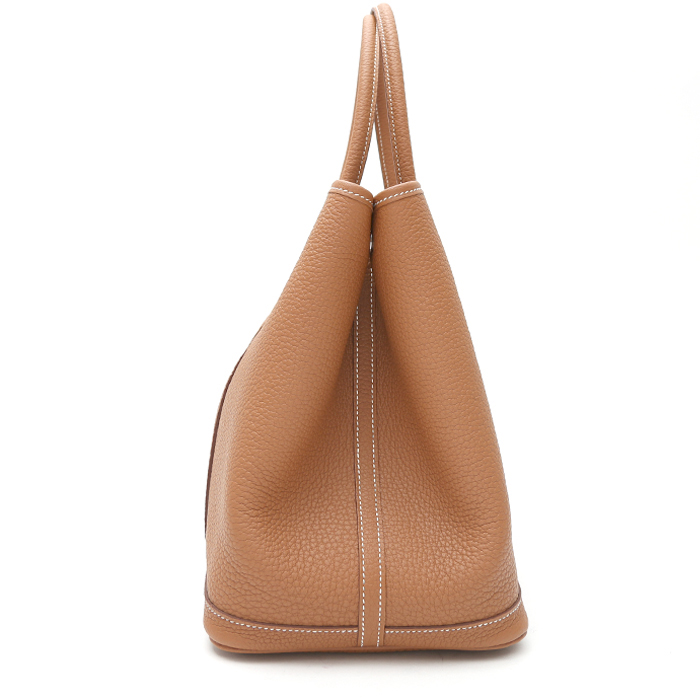 Hermès  Garden Party shopping bag  in gold togo leather - Detail D7