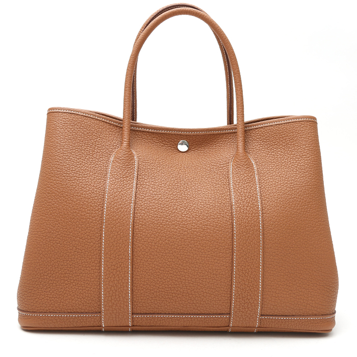 Shopping bag Hermès  Garden Party in pelle togo gold - Detail D8