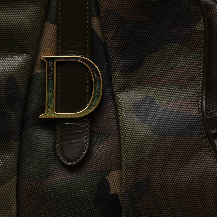 Bolso de mano Dior  Vintage en  verde y marrón - Detail D1