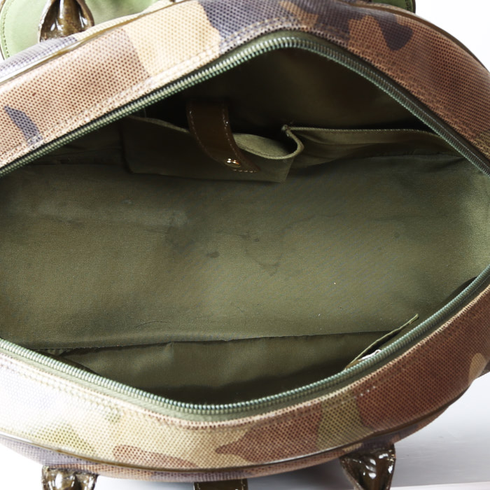 Dior  Vintage handbag  in green and brown camouflage canvas - Detail D3