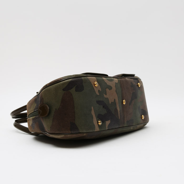 Dior  Vintage handbag  in green and brown camouflage canvas - Detail D5