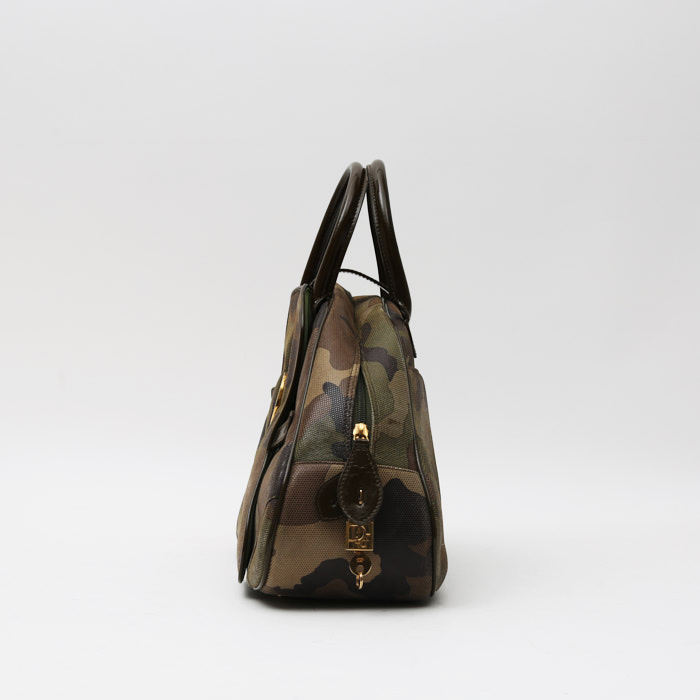Dior  Vintage handbag  in green and brown camouflage canvas - Detail D6