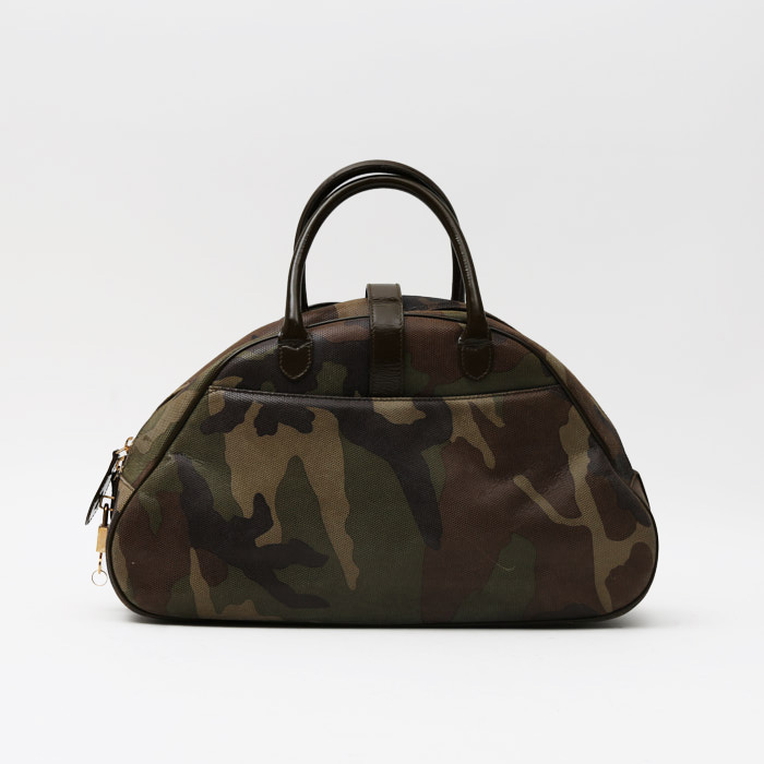 Dior  Vintage handbag  in green and brown camouflage canvas - Detail D8