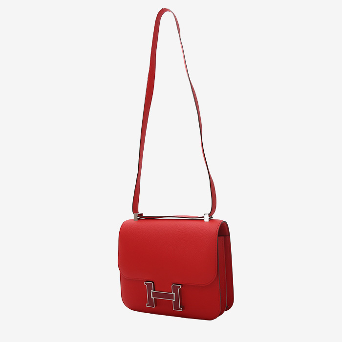 Bolso bandolera Hermès  Constance en cuero epsom rojo - Detail D2