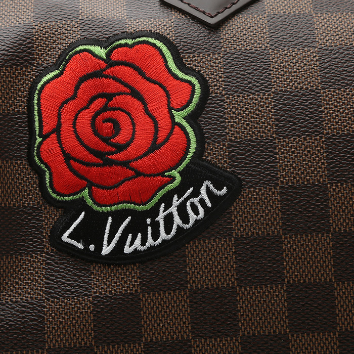 Borsa a tracolla Louis Vuitton  Speedy 30 in tela a scacchi ebana e pelle marrone - Detail D1