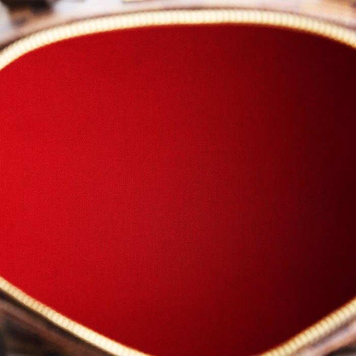 Borsa a tracolla Louis Vuitton  Speedy 30 in tela a scacchi ebana e pelle marrone - Detail D3