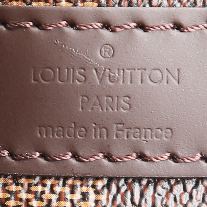 Louis Vuitton  Speedy 30 shoulder bag  in ebene damier canvas  and brown leather - Detail D4