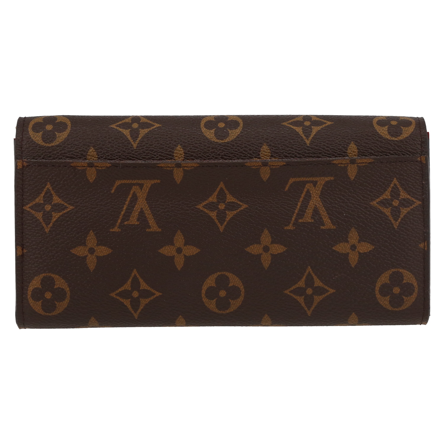 Billetera Louis Vuitton   en lona Monogram marrón y cuero rojo - Detail D7