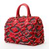 Louis Vuitton  Speedy Editions Limitées handbag  in red and white monogram canvas  and black leather - Detail D2 thumbnail