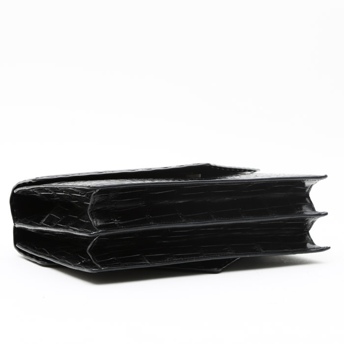 Bottega Veneta   handbag  in black crocodile - Detail D5