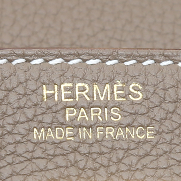 Borsa Hermès  Kelly 35 cm in pelle togo etoupe - Detail D4