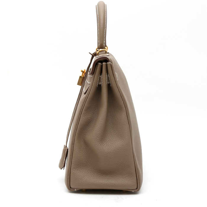 Sac à main Hermès  Kelly 35 cm en cuir togo étoupe - Detail D6