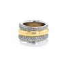Pomellato Tubolare large model ring in yellow gold, white gold and diamonds - 00pp thumbnail