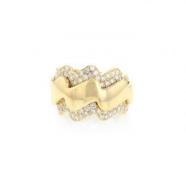 Bague années 90 Van Cleef 
Arpels  en or jaune et diamants