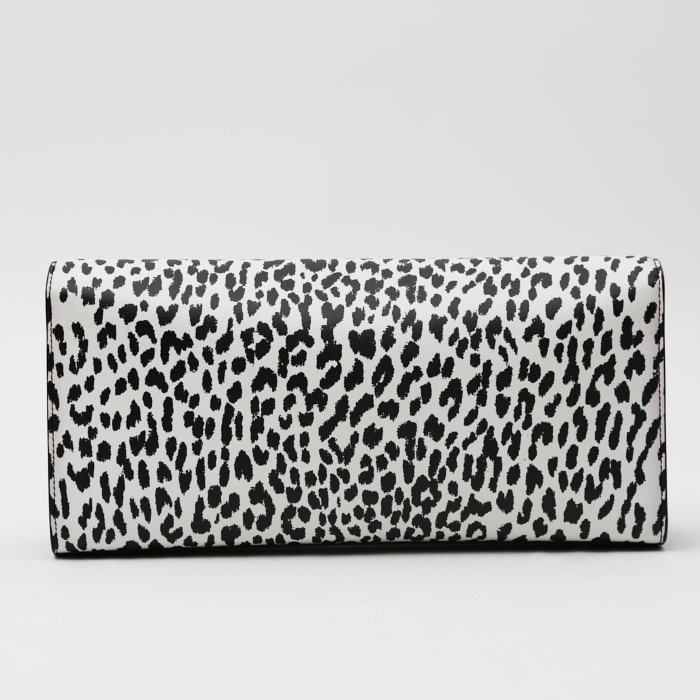 Pochette Saint Laurent  Kate en cuir blanc et noir - Detail D8