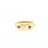 Anello  Cartier  in oro giallo, diamante e rubini - 360 thumbnail