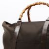 Shopping bag Gucci   in tela marrone e pelle marrone - Detail D1 thumbnail