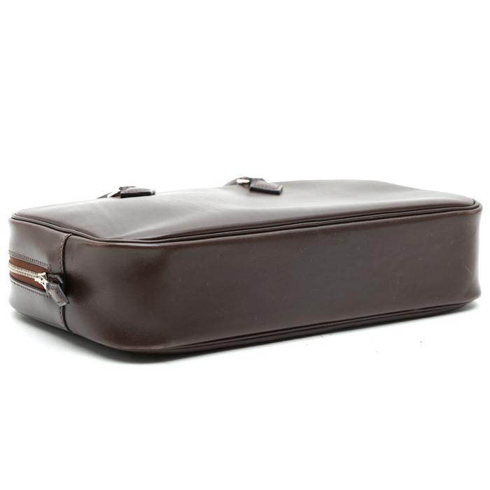 Hermès  Plume Elan handbag  in brown box leather - Detail D4