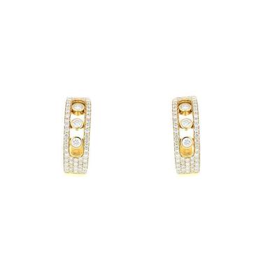 Pendientes Messika Move Joaillerie modelo mediano de oro amarillo y diamantes